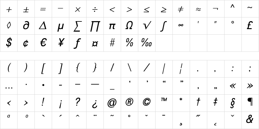 travis symbols Italic